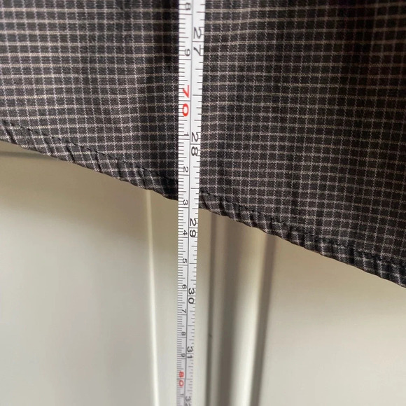 Swiss Cross Men Button Up Short Sleeve Shirt Gray W/White Checked Pattern  XL - Picture 7 of 7